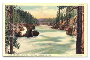 Rapids Above The Upper Fall Yellowstone National Park Wyoming Postcard