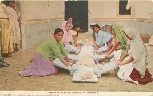 Arizona C-1908 Native Indian Women making bread Hammon #218 Postcard 20-13355