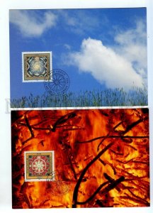 440863 Liechtenstein 1994 First Day maximum card elements fire water earth air