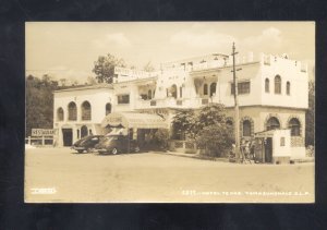 RPPC TAMAZUNCHALE S.L.P. MEXICO TEXAS HOTEL OLD CARS VINTAGE REAL PHOTO POSTCARD