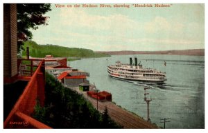 View on the Hudson River showing   steamer Hendrick Hudson ,