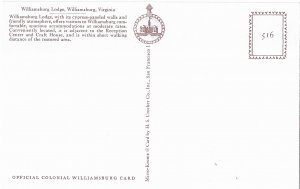 Williamsburg  Virginia Lodge Comfortable Accommodations Moderate Rates