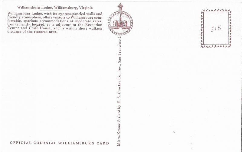 Williamsburg  Virginia Lodge Comfortable Accommodations Moderate Rates