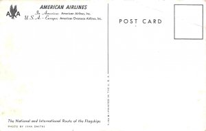 American Airlines Flagship Plane in Flight 1950s postcard