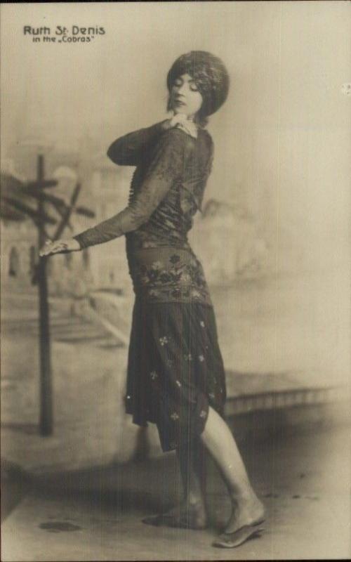 Ruth St. Denis Modern Dance c1910 Real Photo Postcard #3 The Cobras