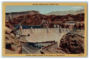 Nevada Lookout Point Boulder Dam Cars Boulder Canyon Unposted Vintage Postcard