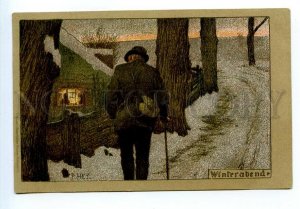 499223 Paul HEY Winterabend Winter evening Kohler Vintage postcard