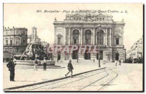 Old Postcard Montpellier Place de la Comedie Grand Theater L.R