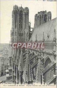 Old Postcard Cathedral of Reims Facade Side view of South Transept