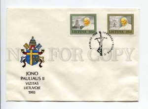 406604 Lithuania 1993 Visit of Pope John Paul II to Lithuania First Day COVER
