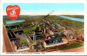 Postcard John Morrell and Company Packing Plant in Ottumwa, Iowa