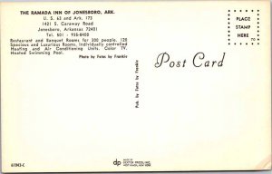 Postcard HOTEL SCENE Jonesboro Arkansas AR AN7696