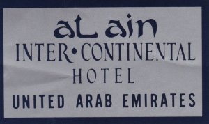 United Arab Emirates Al Ain Inter-Continental Hotel Vintage Luggage Label lb0604