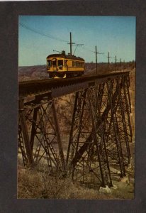 IA  Ft Dodge Des Moines & Southern Railroad Trolley Car High Bridge Iowa