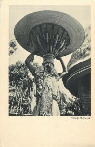 West coast of Africa a village wizard ethnic sorcerer shaman postcard