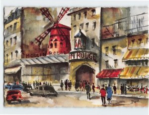 Postcard Pigalle, le Moulin Rouge, Paris, France