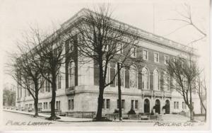 Public Library Portland Oregon Or Vintage RPPC Real Photo Postcard E8 