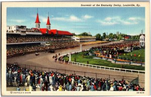 Kentucky Derby, Louisville KY Vintage Linen Postcard T36