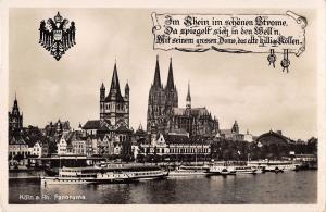 BG34691 koln a rh panorama real photo ship bateaux  germany