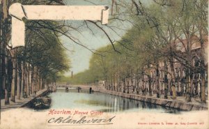 Netherlands Haarlem Nieuwe Gracht Vintage Postcard 08.30