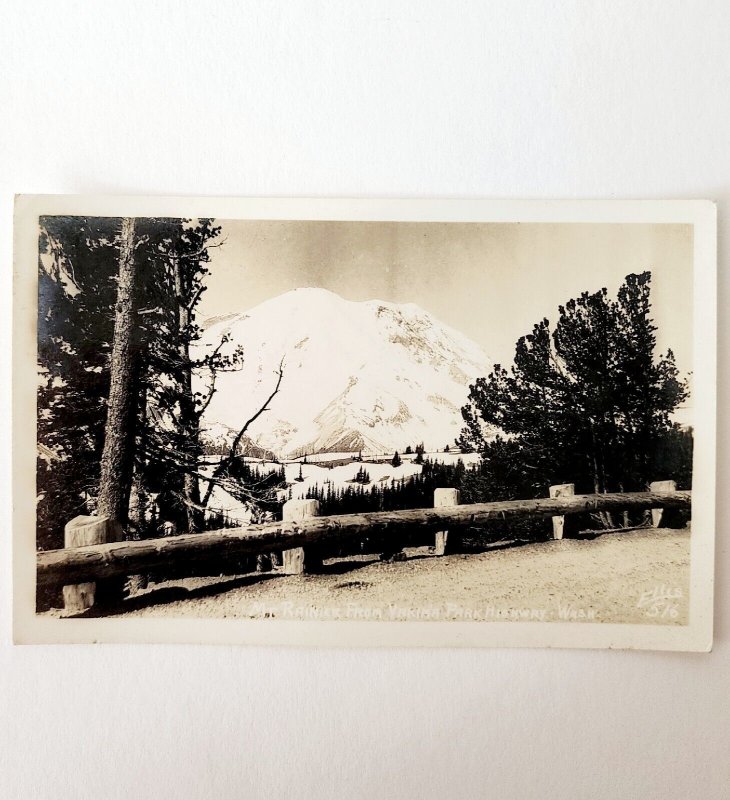RPPC Mount Rainier Yakima Park Highway Ellis 1920s Washington Pacific NW PCBG6C