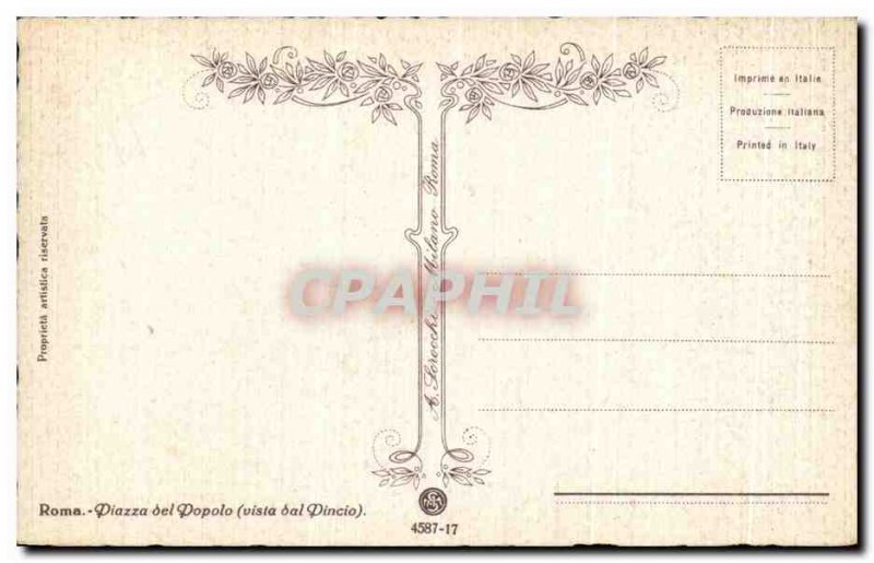 Old Postcard Roma Diazza del Dopolo