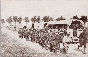 YMCA Hut Fund British Troops Drove Out Huns Lesbeoufs Soldiers WW1 Postcard H62