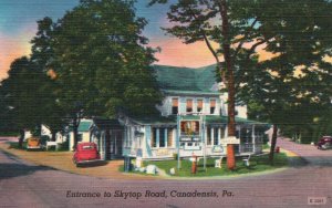 Vintage Postcard Entrance To Skytop Road Canadensis Pennsylvania Stroudsburg Pub