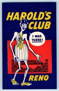 c1905's Harold's Club I Was There Cartoon Welcome Arch Reno NV Nevada Postcard