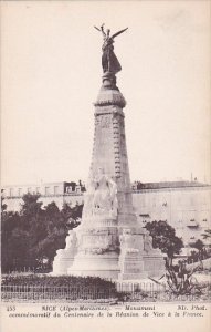 France Nice Monument commemoratif du Centenaire de la Reunion de Vice a la Fr...