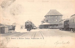Middletown New York NY Ontario and Western Train Station Postcard AA83375