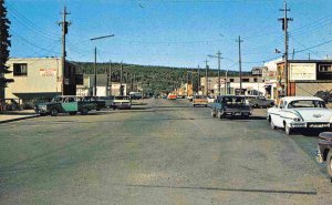 Main Street Cars Wawa Ontario Canada 1950s postcard