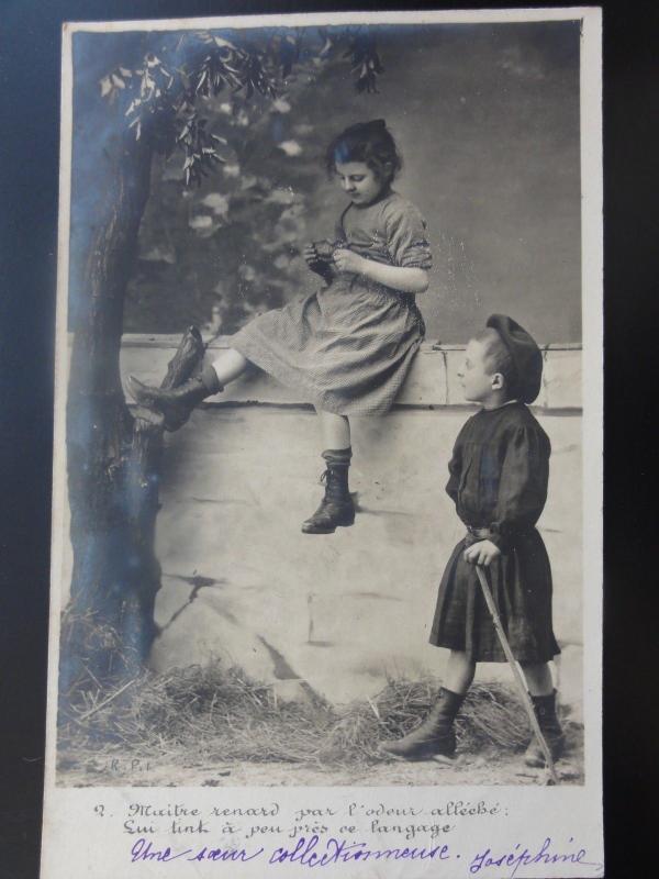 (2) Shows Little Boy taking a Pie or Pasty from a Little Girls c1903 RP 110515 