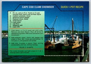 Cape Cod Clam Chowder Recipe   Massachusetts  Postcard