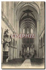 Old Postcard Bayeux Cathedral The nave and chancel