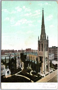 VINTAGE POSTCARD GRACE CHURCH IN NEW YORK CITY POSTED 1907