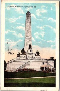 Postcard MONUMENT SCENE Springfield Illinois IL AL4560