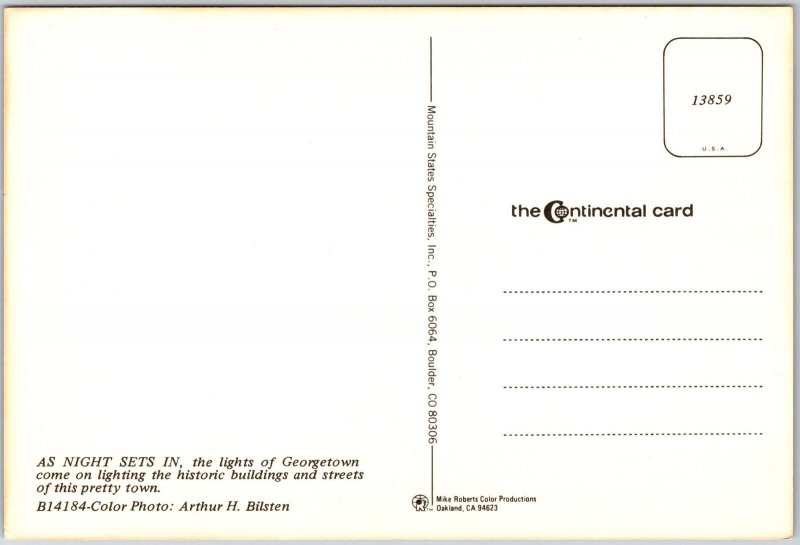 Georgetown Washington D.C. Historic Buildings And Streets Town Lights Postcard