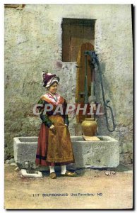 Old Postcard Bourbonnais A Fermiere Folklore Costume