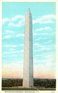 Vintage Postcard 1910's The Washington Monument Obelisk Granite Washington D. C.