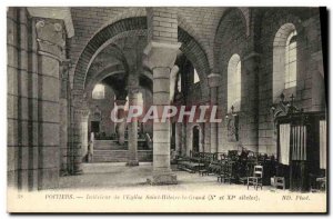 Old Postcard Poitiers Interior of the Church of Saint Hilaire le Grand
