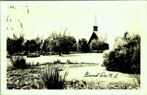 RPPC Grande Pre Church Grounds Nova Scotia Canada Real Photo Postcard