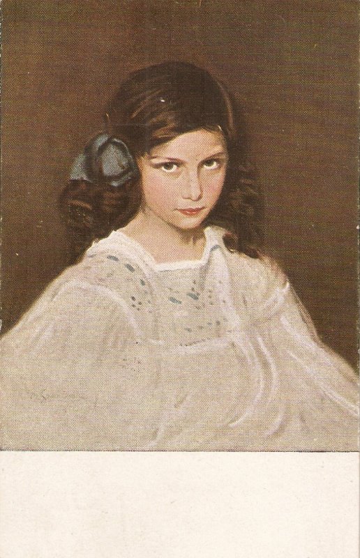 B.von Szankomsky. Portrait of a young girl· Fine painting, vintage German PC