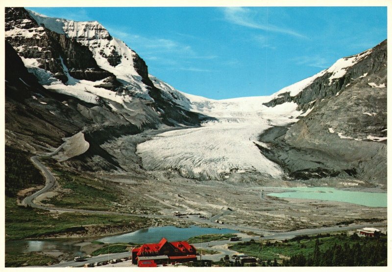 Postcard Athabasca Glacier Ice Falls From The Columbia Beyond Skyline Icefield