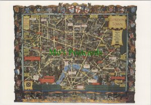 London Postcard - London Map, Central London in Bygone Times RR19140