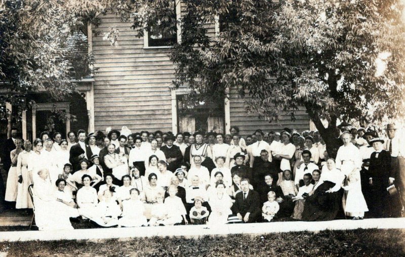 Ginormous Family Reunion Kids Generational Vintage Real Photo RRPC Post Card