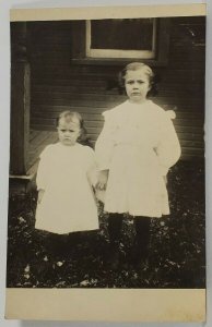 Amboy Indiana Darling Girls Marie & Beatrice at Friendship Rppc 1909 Postcard R3