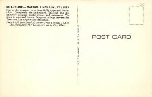 SS Lurline Matson Lines Ship 