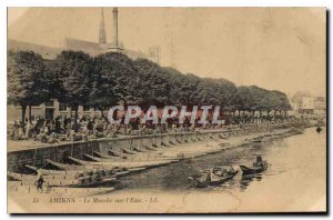 Old Postcard Amiens on Water Walking