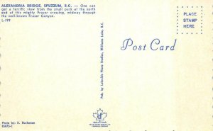 SPUZZUM, BC Canada   ALEXANDRIA BRIDGE~60's Cars  FRASER CANYON  Postcard